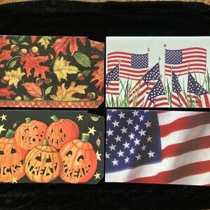 Mailwraps 4 Magnetic Mailbox Covers + 1 FREE/Leaves/Pumpkins/Flags & Snowmen/EUC